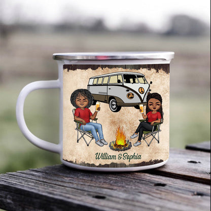 Camping Partners For Life Husband Wife - Couple Gift - Personalized Custom Campfire Mug