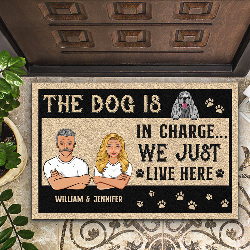 Couple The Dogs Are In Charge - Gift For Dog Lovers - Personalized Custom Doormat