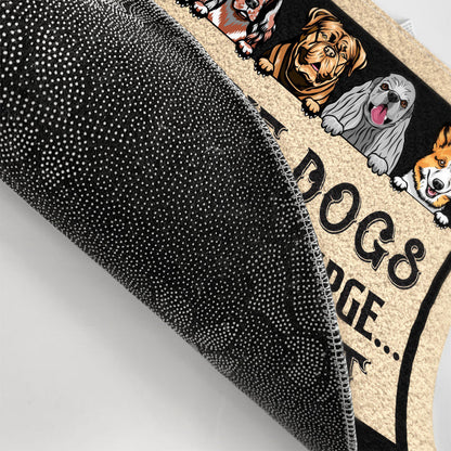 Couple The Dogs Are In Charge - Gift For Dog Lovers - Personalized Custom Doormat