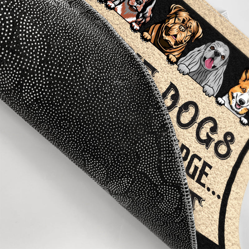 Couple The Dogs Are In Charge - Gift For Dog Lovers - Personalized Custom Doormat