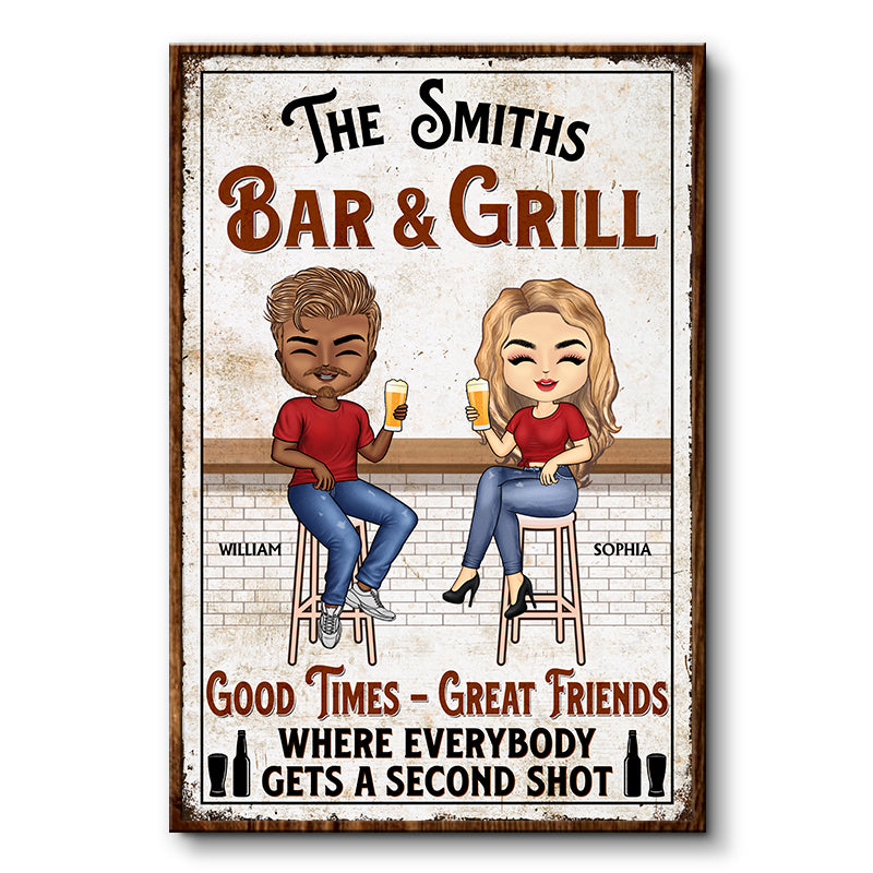 Where Everybody Gets A Second Shot Grilling - Bar Pub Patio Wall Decor - Personalized Custom Poster