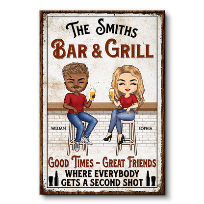 Where Everybody Gets A Second Shot Grilling - Bar Pub Patio Wall Decor - Personalized Custom Poster