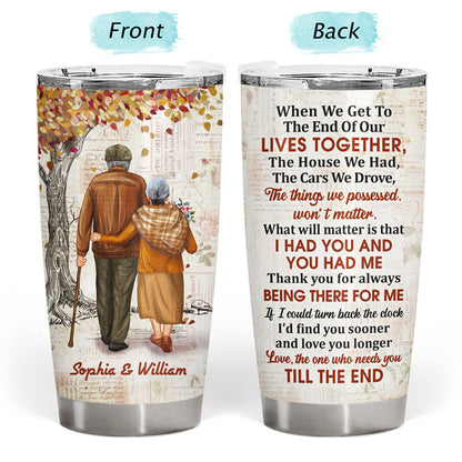 Family Old Couple Letter When We Get - Gift For Couples - Personalized Custom Tumbler