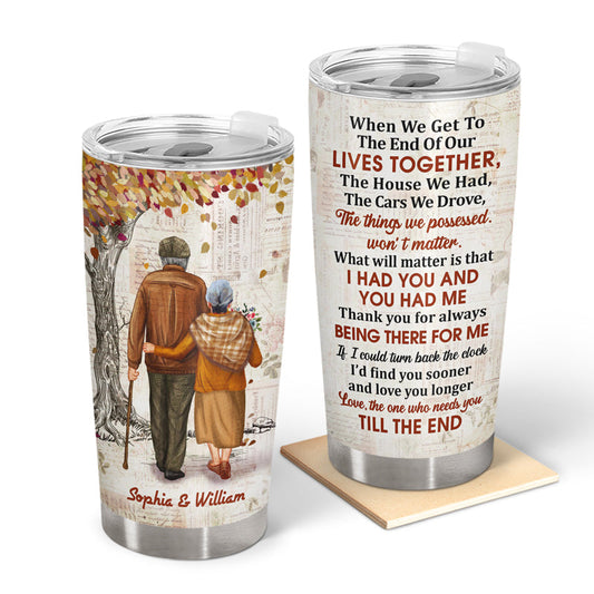 Family Old Couple Letter When We Get - Gift For Couples - Personalized Custom Tumbler