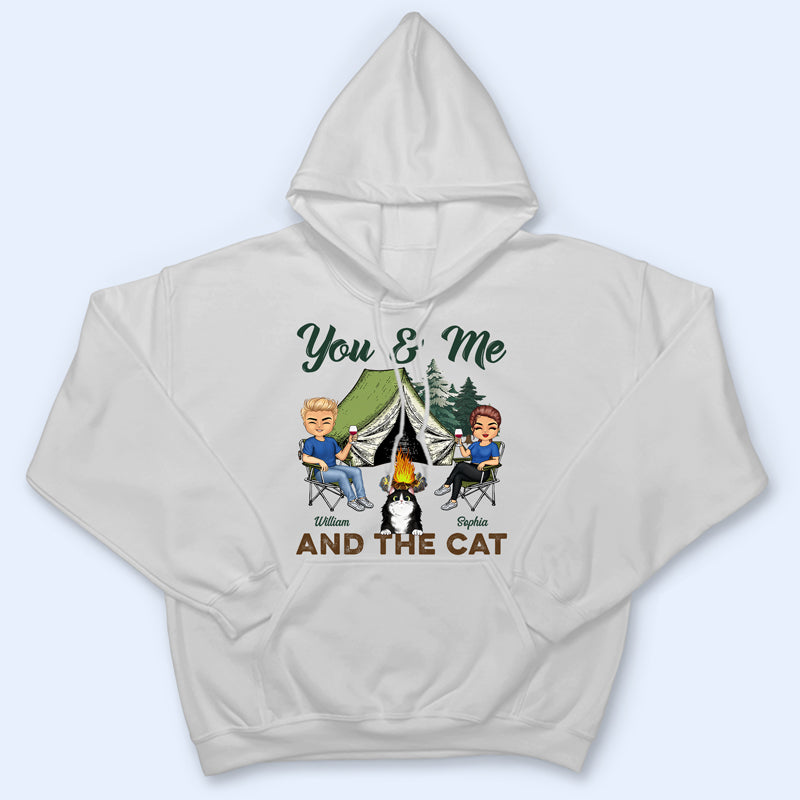 You & Me And The Cats Camping Husband Wife - Couple Gift - Personalized Custom T Shirt