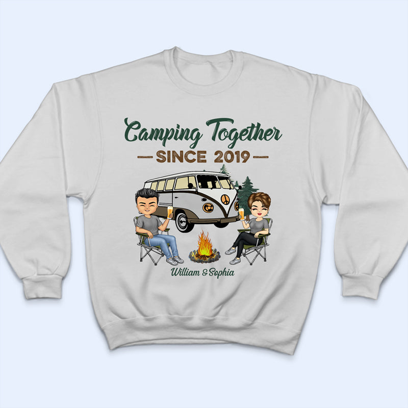 Camping Together Since Husband Wife - Couple Gift - Personalized Custom T Shirt