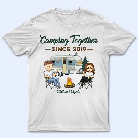 Camping Together Since Husband Wife - Couple Gift - Personalized Custom T Shirt