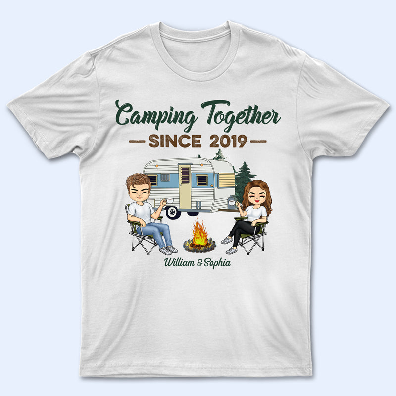 Camping Together Since Husband Wife - Couple Gift - Personalized Custom T Shirt