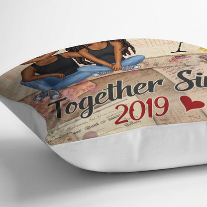 Together Since Floral Alphabet - Couple Gift - Personalized Custom Pillow