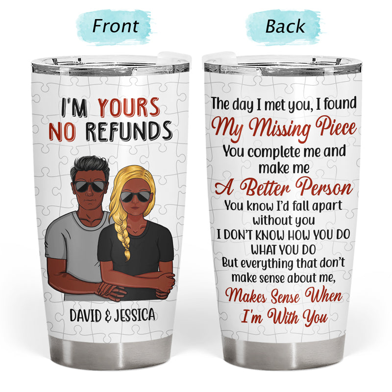 The Day I Met You Missing Piece Puzzle - Couple Gift - Personalized Custom Tumbler