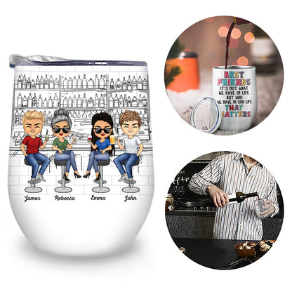 Here's To Another Year Of Bonding Over Alcohol White Best Friends - Bestie BFF Gift - Personalized Custom Wine Tumbler