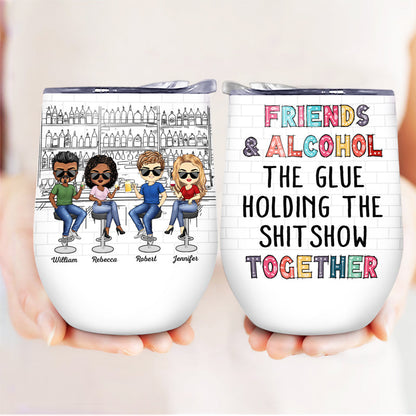 Here's To Another Year Of Bonding Over Alcohol White Best Friends - Bestie BFF Gift - Personalized Custom Wine Tumbler