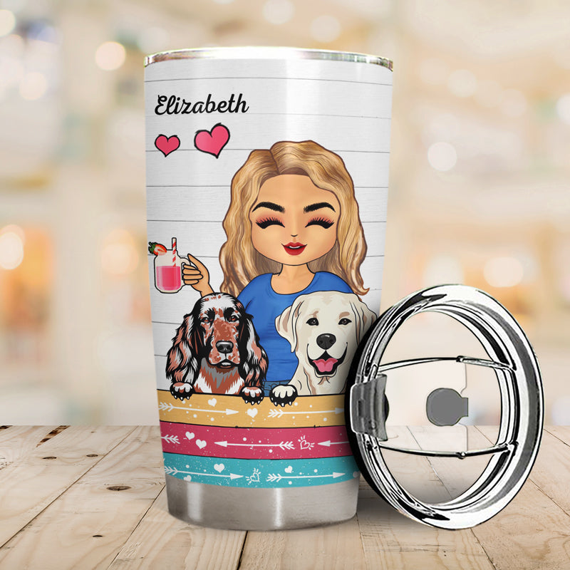 Life Is Better With Dogs Dog Mom - Personalized Custom Tumbler