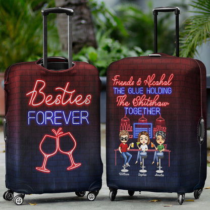 We Go Together Like Drunk and Disorderly Best Friends - Bestie BFF Gift - Personalized Custom Luggage Cover