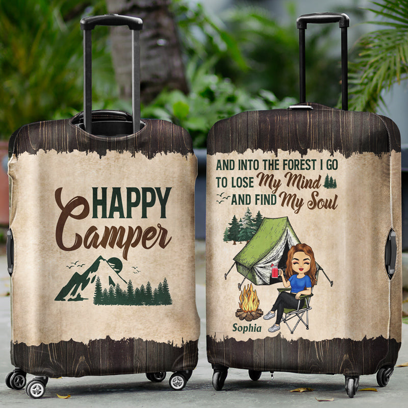 Just A Girl Boy Who Loves Camping Traveling - Personalized Custom Luggage Cover