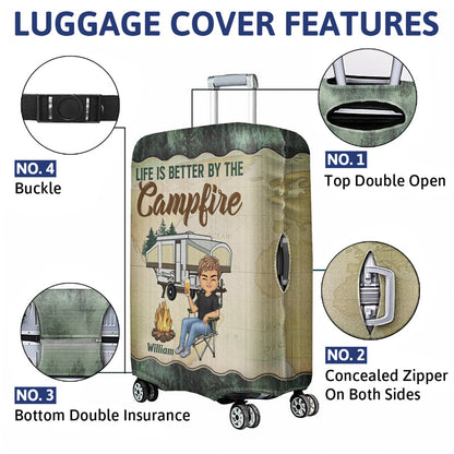 Just A Girl Boy Who Loves Camping Traveling - Personalized Custom Luggage Cover