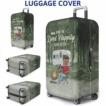 Just A Girl Boy Who Loves Camping Traveling - Personalized Custom Luggage Cover