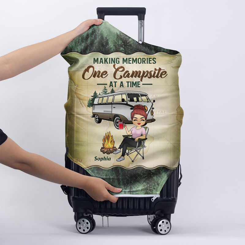 Just A Girl Boy Who Loves Camping Traveling - Personalized Custom Luggage Cover