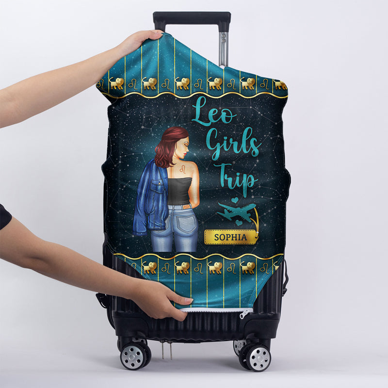 Zodiac Girls Trip - Birthday Gift For Girls - Personalized Custom Luggage Cover