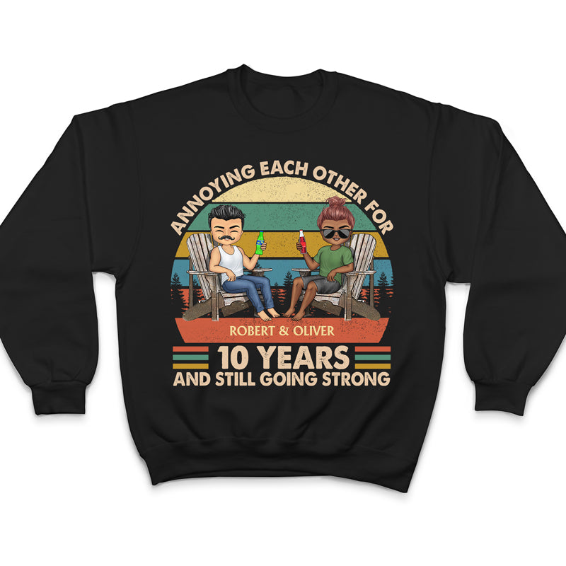 Annoying Each Other Chibi Retro - Gift For Couples - Personalized Custom T Shirt