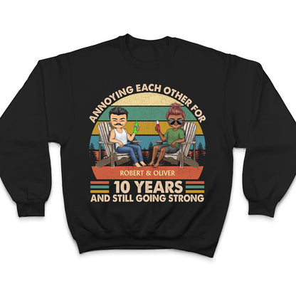 Annoying Each Other Chibi Retro - Gift For Couples - Personalized Custom T Shirt