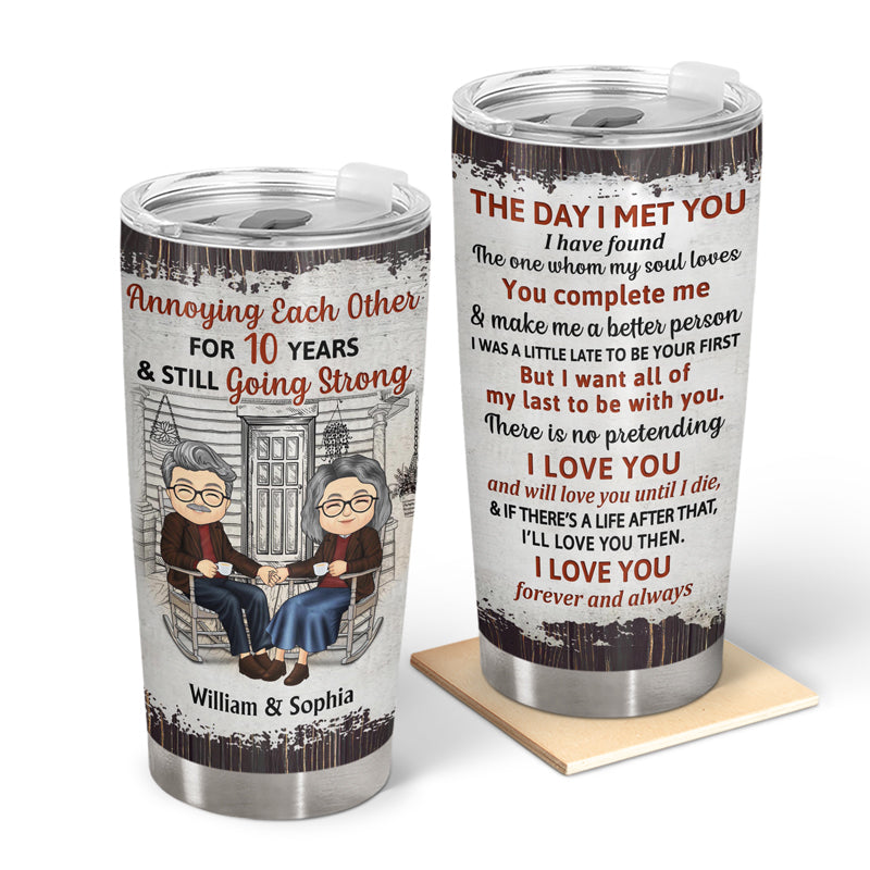 Family Old Couple The Day I Met You - Couple Gift - Personalized Custom Tumbler