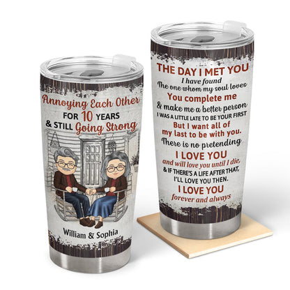 Family Old Couple The Day I Met You - Couple Gift - Personalized Custom Tumbler