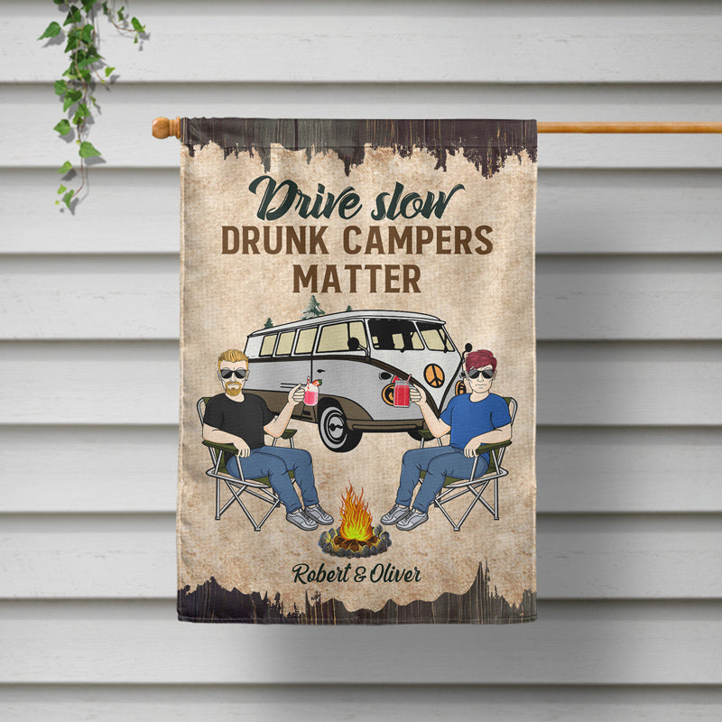 Making Memories One Campsite At A Time Husband Wife Camping Couple - Personalized Custom Flag