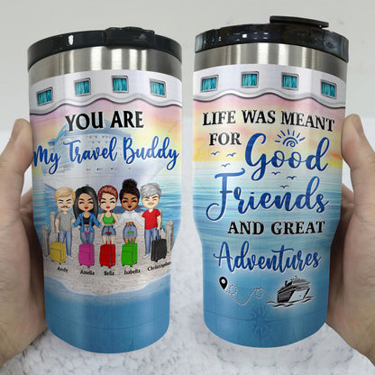 Traveling Best Friends Life Is Better On A Cruise With Best Friends - Gift For BFF, Sisters - Personalized Custom Triple 3 In 1 Can Cooler