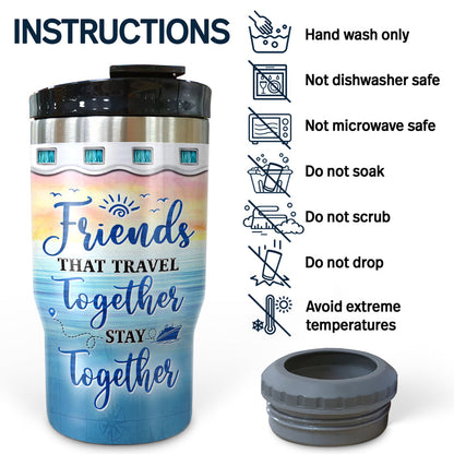 Traveling Best Friends Life Is Better On A Cruise With Best Friends - Gift For BFF, Sisters - Personalized Custom Triple 3 In 1 Can Cooler