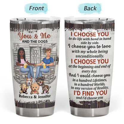 Dog Couple And They Lived Happily Ever After- Gift For Dog Lovers - Personalized Custom Tumbler