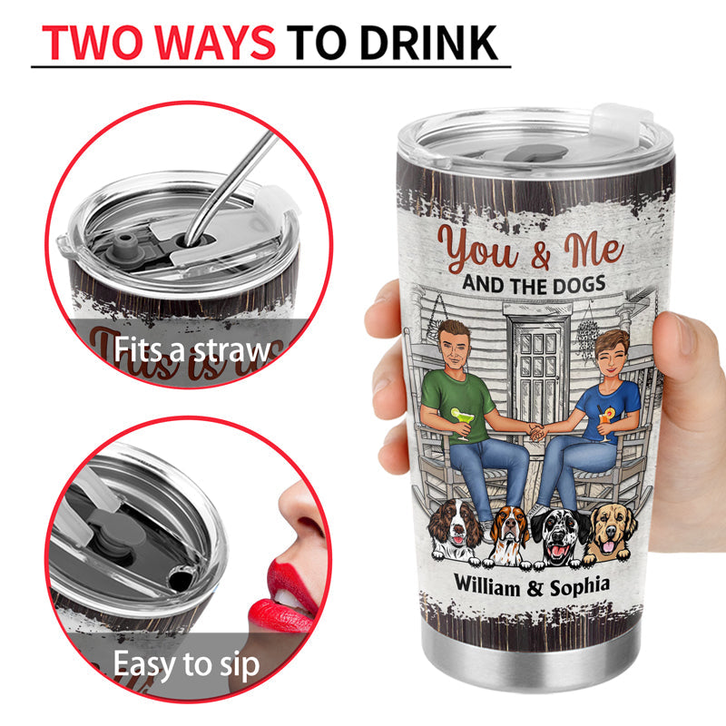 Dog Couple And They Lived Happily Ever After- Gift For Dog Lovers - Personalized Custom Tumbler
