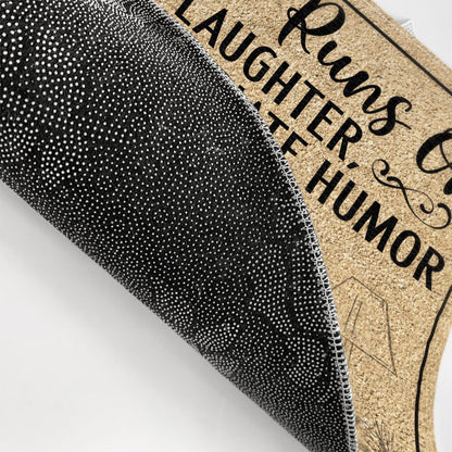 Our House Runs On Love Laughter And Inappropriate Humor Couple Husband Wife Family - Personalized Custom Doormat