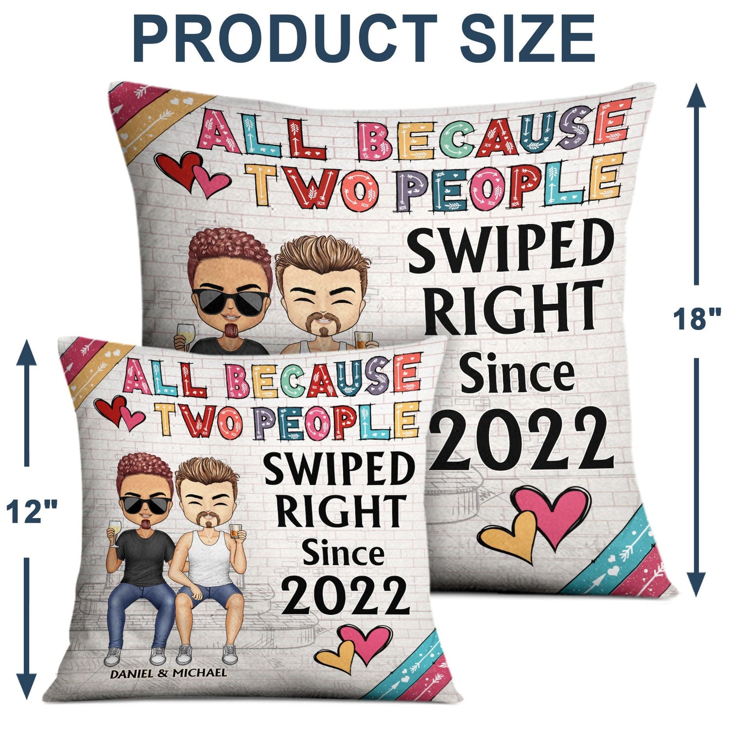 Together Since White Husband Wife - Gift For Couples - Personalized Custom Pillow