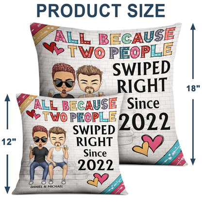 Together Since White Husband Wife - Gift For Couples - Personalized Custom Pillow