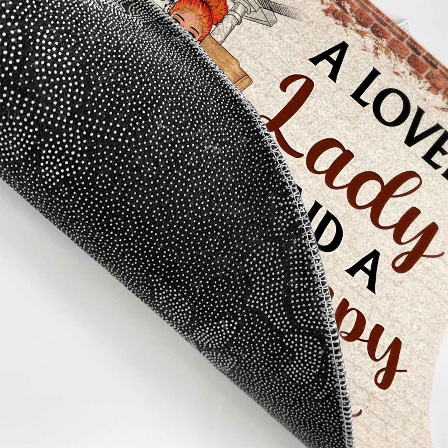 Family Couple A Lovely Lady And A Grumpy Man Live Here - Gift For Couples - Personalized Custom Doormat