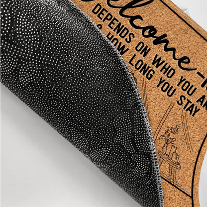 Welcome-ish Depends On Who You Are - Anniversary, Birthday, Home Decor Gift For Spouse, Lover, Husband, Wife, Family, Couple - Personalized Custom Doormat