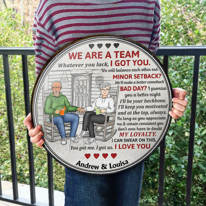 The Day I Met You - Anniversary, Birthday, Home Decor Gift For Spouse, Lover, Husband, Wife, Boyfriend, Girlfriend, Couple - Personalized Custom Wood Circle Sign