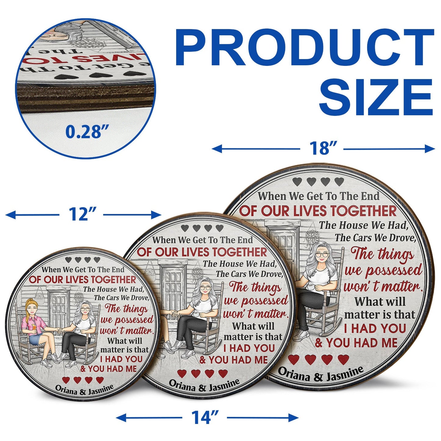 The Day I Met You - Anniversary, Birthday, Home Decor Gift For Spouse, Lover, Husband, Wife, Boyfriend, Girlfriend, Couple - Personalized Custom Wood Circle Sign