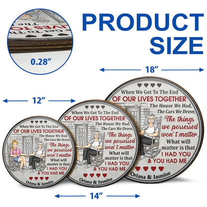 The Day I Met You - Anniversary, Birthday, Home Decor Gift For Spouse, Lover, Husband, Wife, Boyfriend, Girlfriend, Couple - Personalized Custom Wood Circle Sign