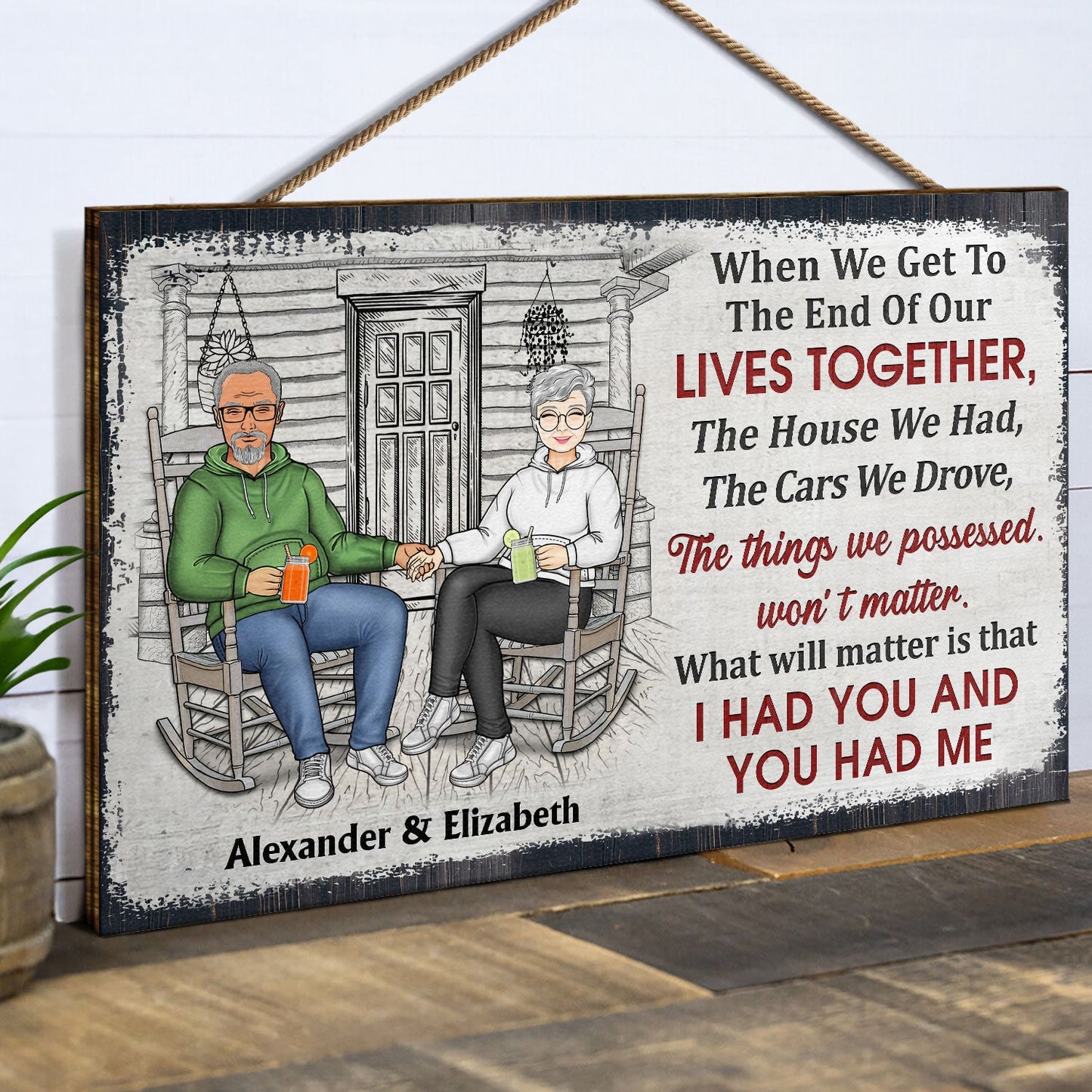 The Day I Met You - Anniversary, Birthday, Home Decor Gift For Spouse, Lover, Husband, Wife, Boyfriend, Girlfriend, Couple - Personalized Custom Wood Rectangle Sign