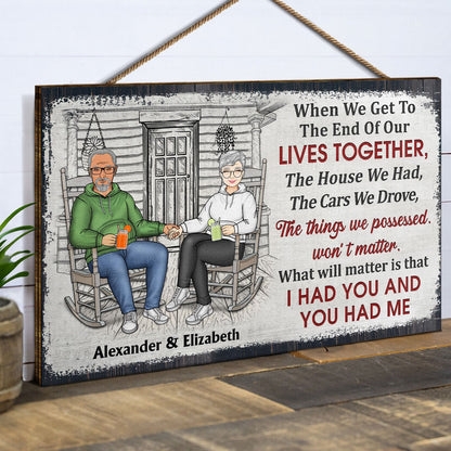 The Day I Met You - Anniversary, Birthday, Home Decor Gift For Spouse, Lover, Husband, Wife, Boyfriend, Girlfriend, Couple - Personalized Custom Wood Rectangle Sign