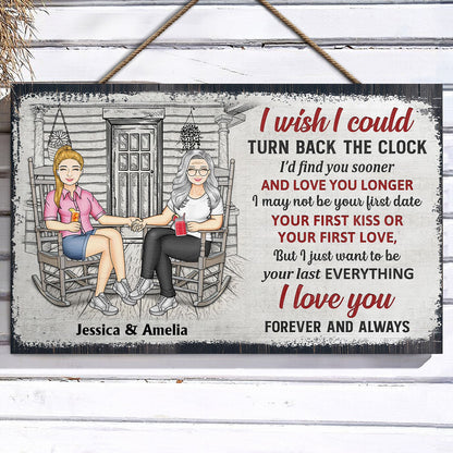 The Day I Met You - Anniversary, Birthday, Home Decor Gift For Spouse, Lover, Husband, Wife, Boyfriend, Girlfriend, Couple - Personalized Custom Wood Rectangle Sign