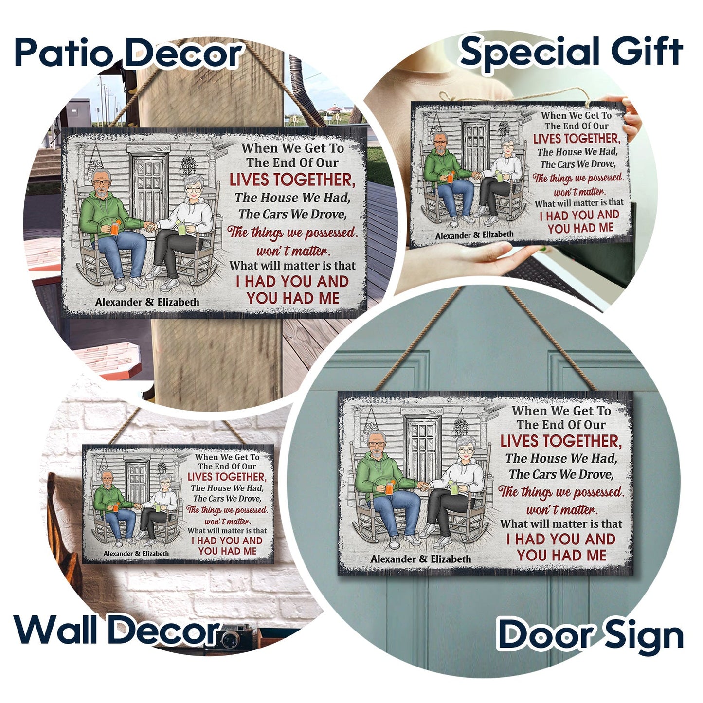 The Day I Met You - Anniversary, Birthday, Home Decor Gift For Spouse, Lover, Husband, Wife, Boyfriend, Girlfriend, Couple - Personalized Custom Wood Rectangle Sign