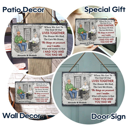 The Day I Met You - Anniversary, Birthday, Home Decor Gift For Spouse, Lover, Husband, Wife, Boyfriend, Girlfriend, Couple - Personalized Custom Wood Rectangle Sign