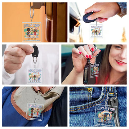 Girls Trip Let The Shenanigans Begin - Gift For Besties, Beach Lovers - Personalized Custom Acrylic Keychain