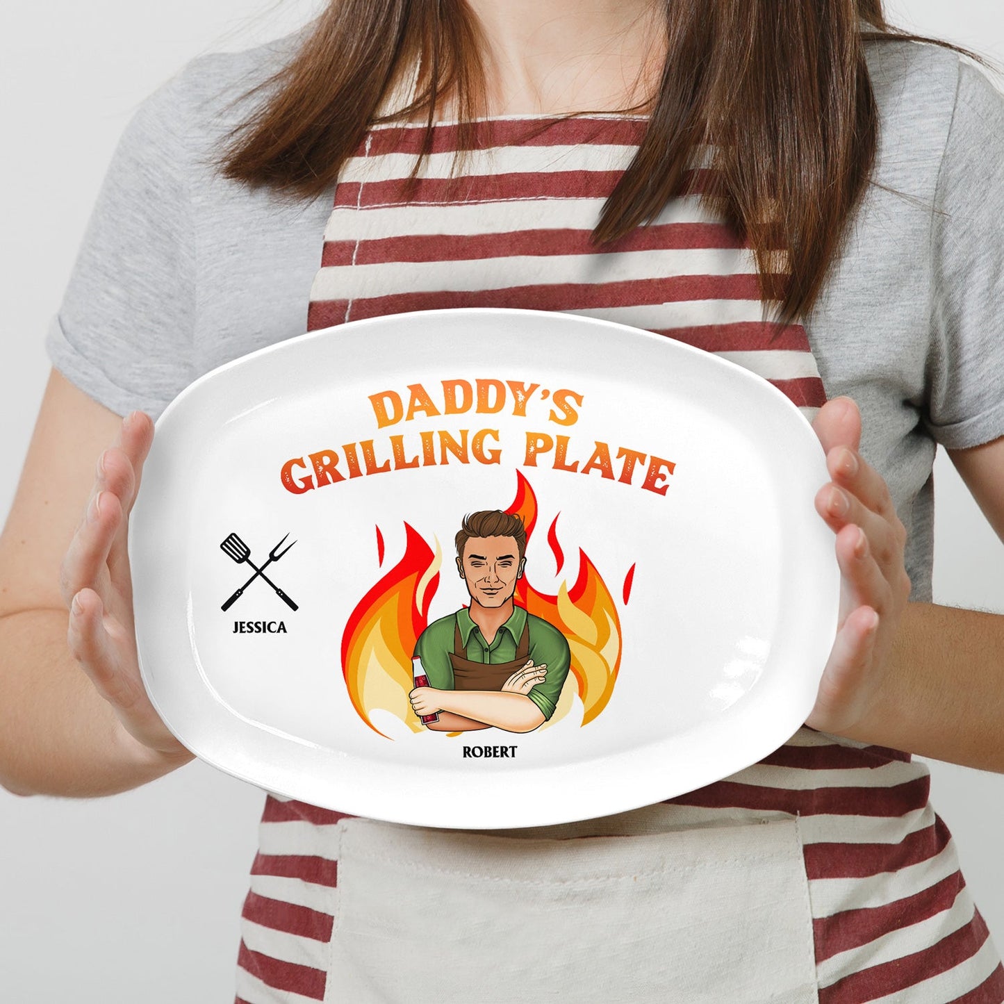 Daddy Grilling Plate - Gift For Dad, Father, Family - Personalized Plate