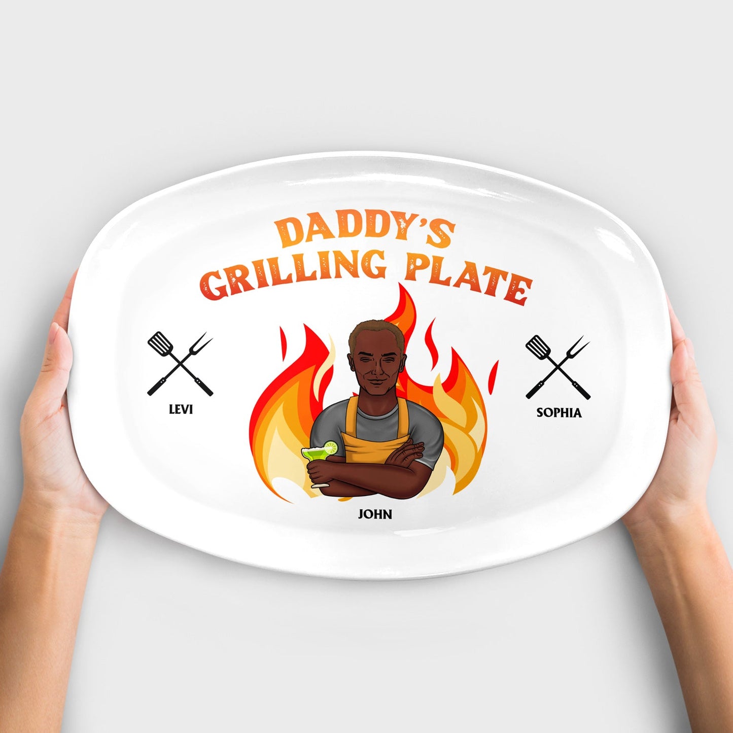 Daddy Grilling Plate - Gift For Dad, Father, Family - Personalized Plate