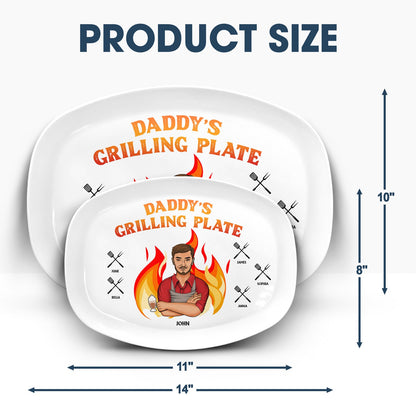 Daddy Grilling Plate - Gift For Dad, Father, Family - Personalized Plate