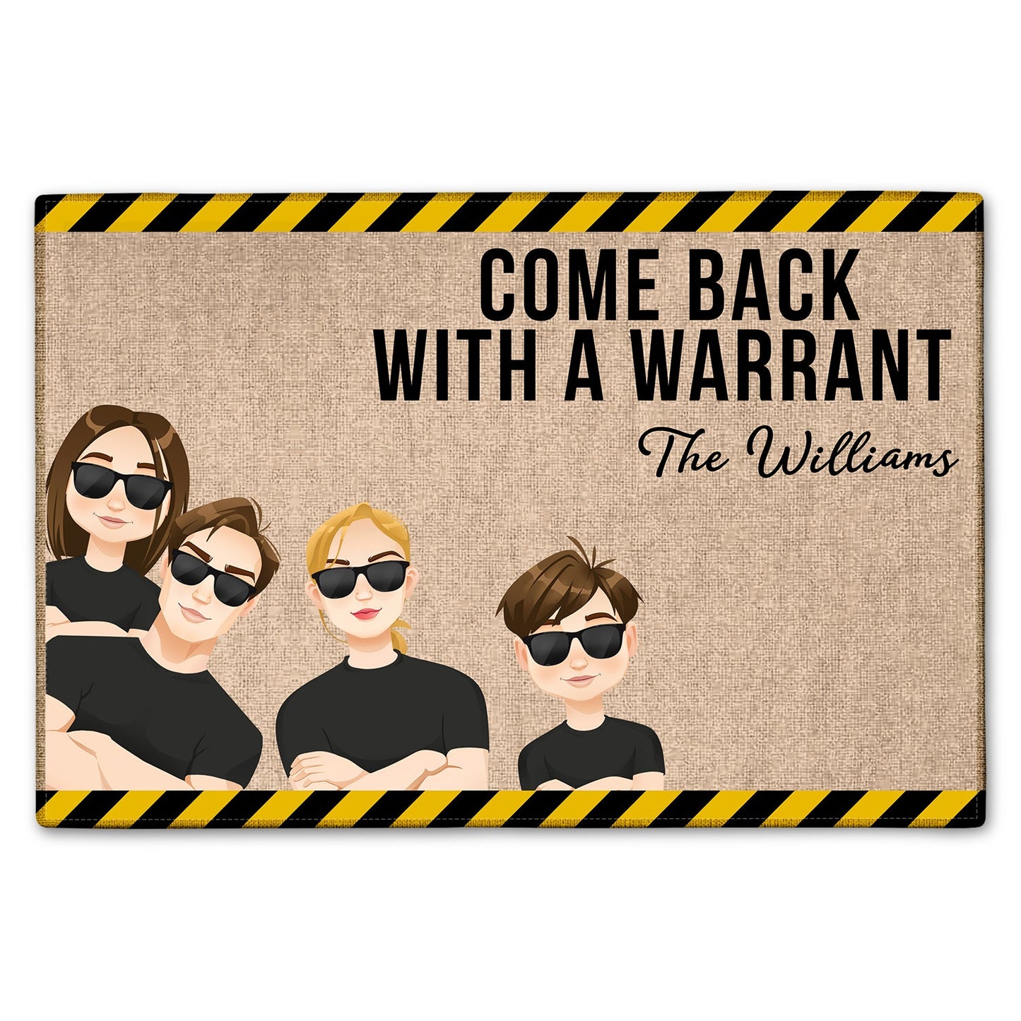 Come Back With A Warrant - Home Decor, Funny, Anniversary Gift For Family - Personalized Doormat